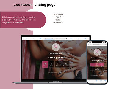 Oci Skin Countdown Landing Page countdown clock landing page ui web design