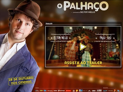 Website O Palhaço filme interface jquery layout movie o palhaco website