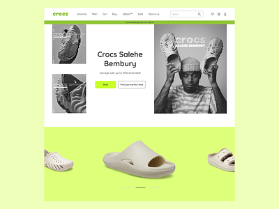 Crocs shoes animation color crocs crocsshoes design e comerce green landing market redesign shoes ui