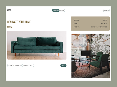 Furniture website color design furniture furniture website interior landing sofa ui