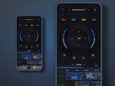Remote TV Mobile App. app app design clean design elegant figma interface mobile mobile ui phone recording remote skeuomorphism tv ui ui design user interface