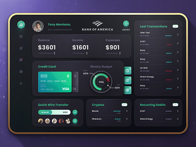 Fintech App / Dashboard / Dark Mode