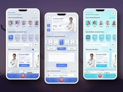 Medical Mobile App. Alternate Sober Versions. app app design booking clinic design doctor healthcare app hospital interface ios medecine medical mobile mobile ui patient ui user interface