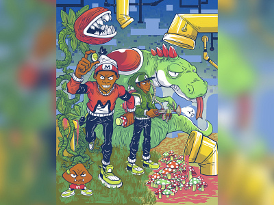 Super Mario Remix comics cover art design illustration poster