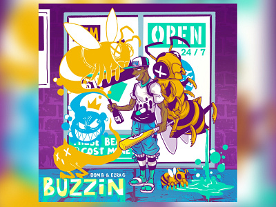 BUZZIN comics cover art design illustration music