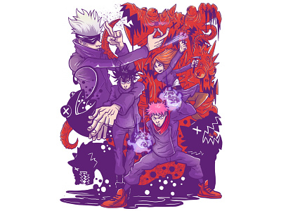 JUJUTSU KAISEN anime comics cover art design illustration