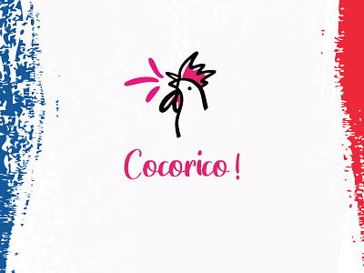cocorico 14 juillet cocorico coq illustration logo typo