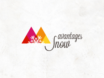 Logo Avantages Snow colors handwritten logo mountain snowflake transparency triangle