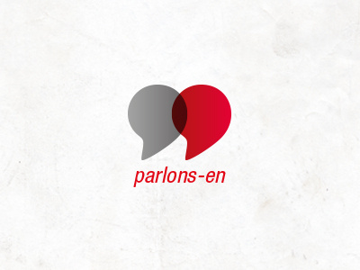 Parlons-en bulles dialogue logo parlons en rouge gris