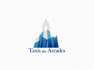 Taxis Arcades Dribble blue church columns logo
