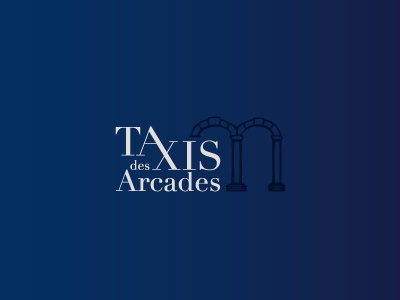 Taxis Arcades Dribble2 blue logo taxi typography