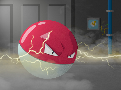 Voltorb adobe illustrator adobe photoshop creative cloud illustration illustrator lightning photoshop pokemon pokémon power plant thunder voltorb