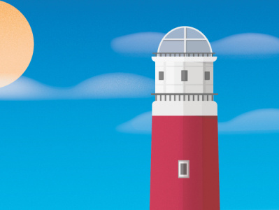 Lighthouse in the summer beach creative cloud illustration illustrator lighthouse