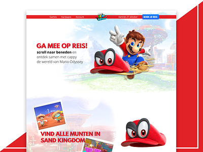 Super Mario Odyssey Landing Page adobe xd figma mario odyssey mario switch nintendo landingpage nintendo website odyssey odyssey landingpage super mario super mario ui super mario website