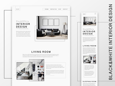 Black & white interior design website
