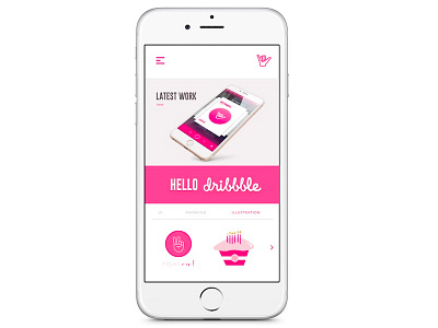 Hi Dribbble! cupcake hello home screen iphone latest work shaka ui