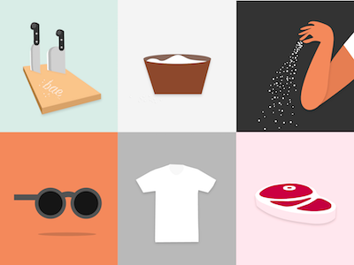 Salt Bae Ingredients bae chef cooking illustration knives meat salt saltbae shirt steak sunglasses