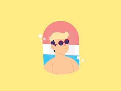 Summer Babe float glasses illustration illustrator man summertime water