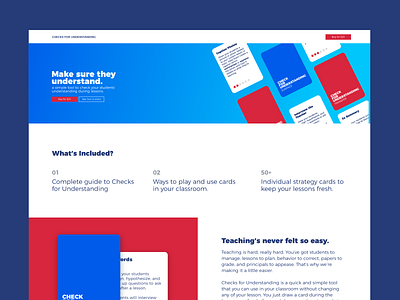 Checks for Understanding Landing Page education landing page