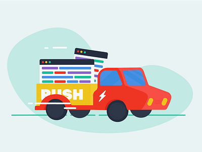 Rush Delivery delivery design illustration rush transcription truck