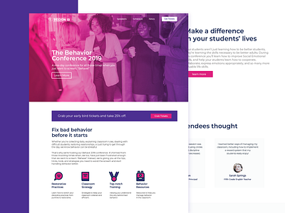 Behave Conference Page conference conference page design event event page landing page