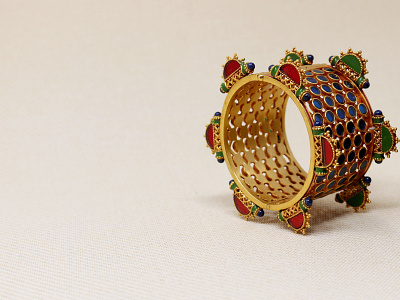 Tribal Jewelry India gold plated silver bangles tribal jewelry india
