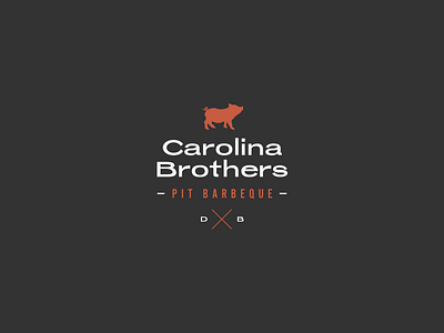 Carolina Brothers, custom typeface and logo. bbq branding brown custom food orange pig pit restaurant typeface