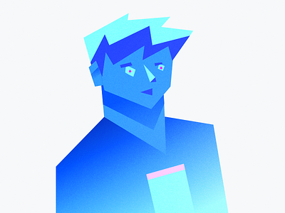 Mr. Nice Guy. blue character color face geometrical minimal portrait vector