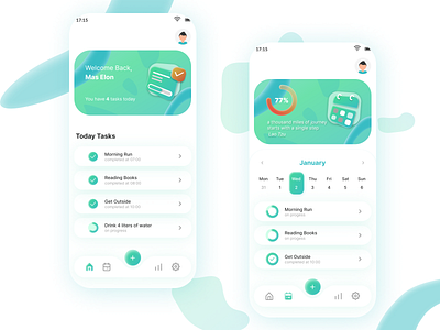 Kulina Habits Tracker app design graphic design ui ux