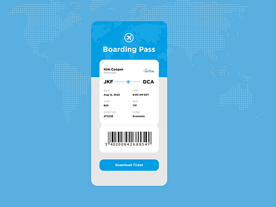 DailyUI#24 - Boarding Pass