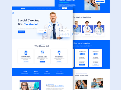 Diagnostic Center branding clinic dental care dental clinic dentis design diagnostic center doctor graphic design health health care hospital illustration landing page logo medical motion graphics ui web design website