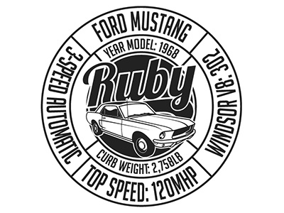 Mustang Ruby car mustang sticker layout