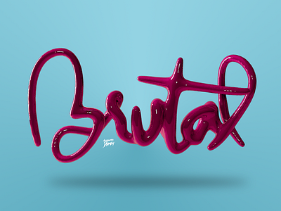 Brutal cinema 4d design logo typography