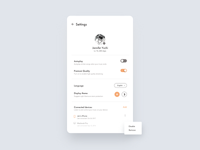 Daily UI 007 - Settings account android app interface daily ui 007 dailyui mobile settings