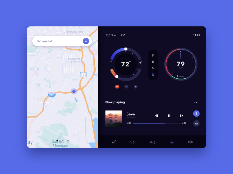 Daily UI 034 - Car Interface by Jennifer Yuchi on Dribbble