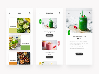 Daily UI - 043 Food/Drink Menu app interface daily ui dailyui drink menu food menu menu shopping ui ux