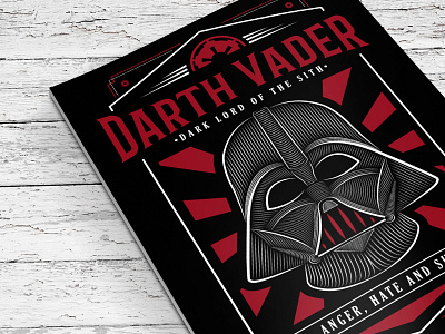 Star Wars Darth Vader Poster darth vader drawing illustration poster print sith star typography vector wars