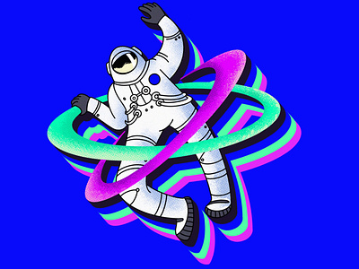 Dancing astronaut Illustration