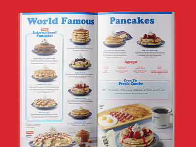 Menu layout design for ihop Mexico brand identity branding identity designer ihop indesign layout layout design layouts menu design