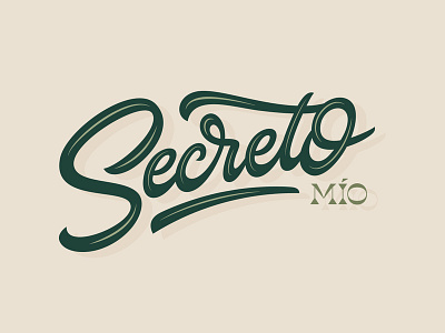 Secreto Mio - Lettering cafres cream green lettering secret secreto typography typography design vector