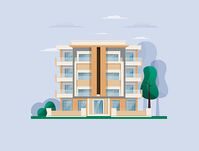 flat house flat illustration vector