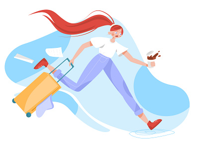 Late girl flat illustration vector