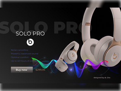 Promo website for Beats solo pro design figma landing page promo