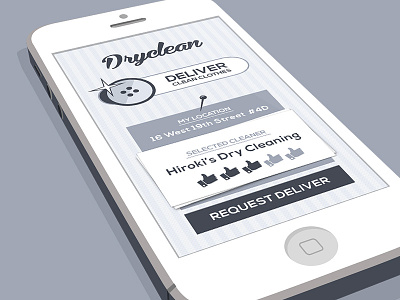 DryCleaner's App app button clothes dryclean flat iphone minimal retro shirt