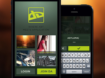 deviantART concept / alt. login android app application art concept deviant deviantart fan iphone login mobile