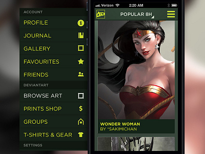 deviantART concept / browsing android app application art concept deviant deviantart fan gallery iphone mobile