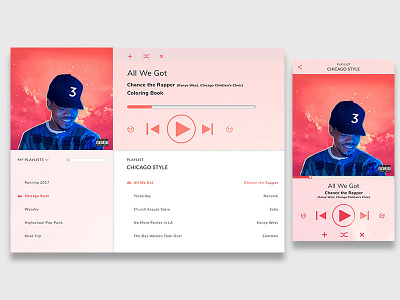 Daily UI #9 chance the rapper dailyui music music player playlist ui user interface