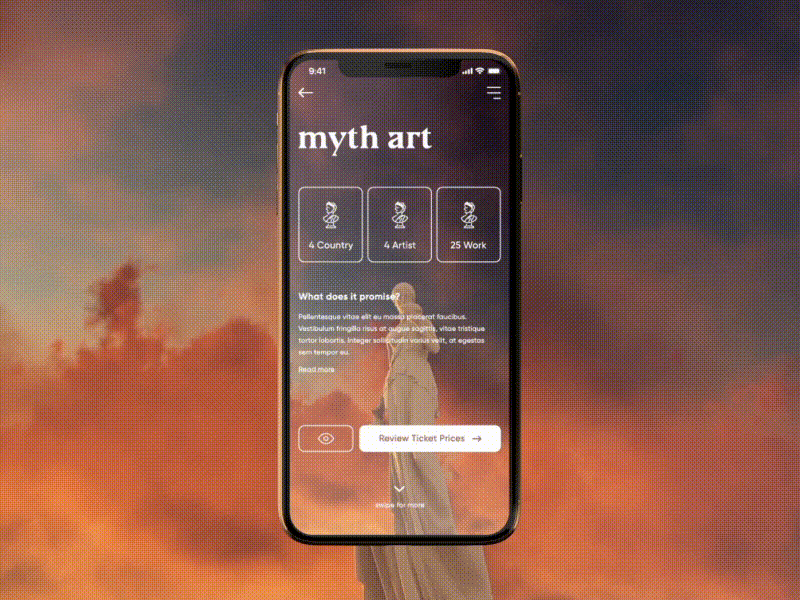 Myth Art - Contemporary App UI 2d animation app button design design illustration landing motion splash ui ux web