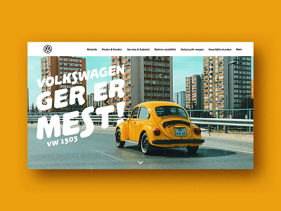 VW 1303 - Web Layout 1303 beetle car design istanbul volkswagen web yellow