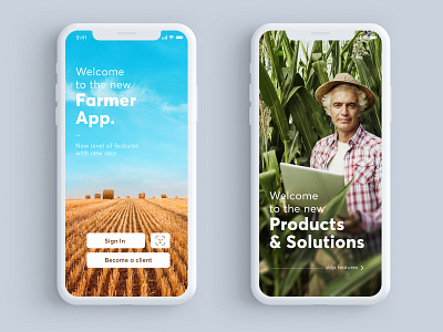 Farmer App UI Design app app branding design face id farm farmer get started istanbul nature planet sign in soil ui ui guide welcome page